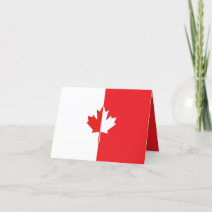 Canada Day Maple Leaf Red & White Dankeskarte