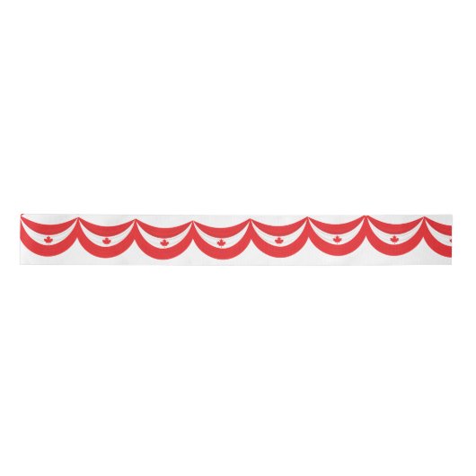 Canada Day Maple Leaf | Stripes Celebration Satinband (Vorderseite)