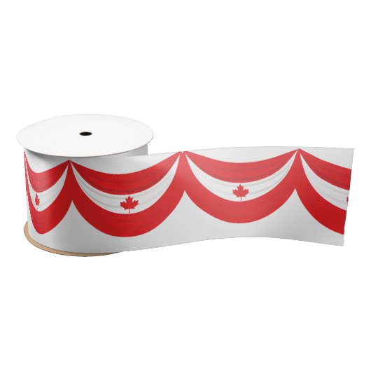 Canada Day Maple Leaf | Stripes Celebration Satinband (Spule)