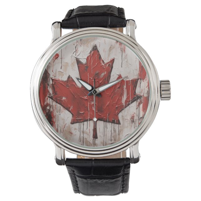 Canada Day Maple Leaf Watch Armbanduhr (Vorderseite)