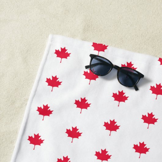 Canada Day Mapleleaf White Beach Handtuch (Beispiel)