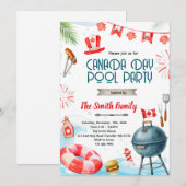 Canada day pool party invitation einladung (Vorne/Hinten)
