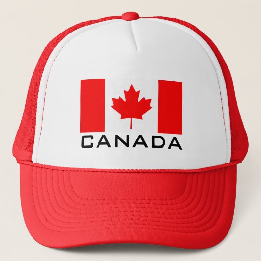 Canada Day Red Trucker with Canadian Flag Truckerkappe (Vorderseite)