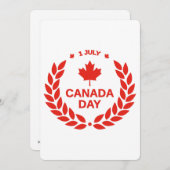 Canada Day Wreath Flat Grußkarte Einladung (Vorne/Hinten)