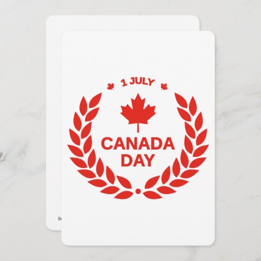 Canada Day Wreath Flat Grußkarte Einladung (Vorne/Hinten)