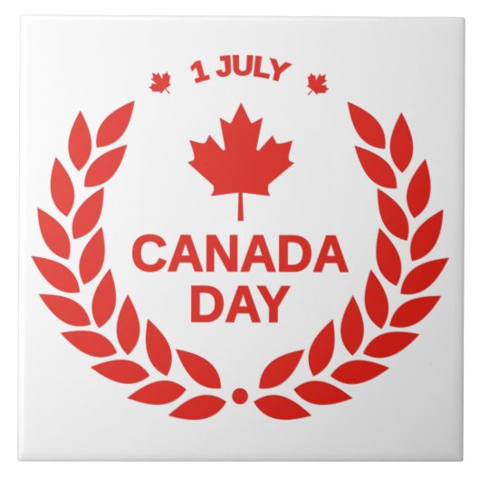 Canada Day Wreath Tile Fliese (Vorderseite)