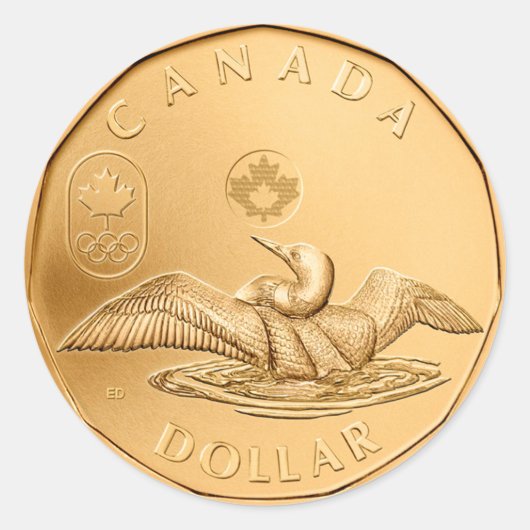Canada Dollar Classic Round Sticker (Vorderseite)