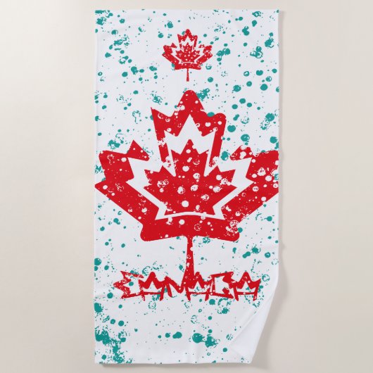CANADA double RAIN EARTH MAPLE BY MASANSER PIXELAT Strandtuch (Vorderseite)