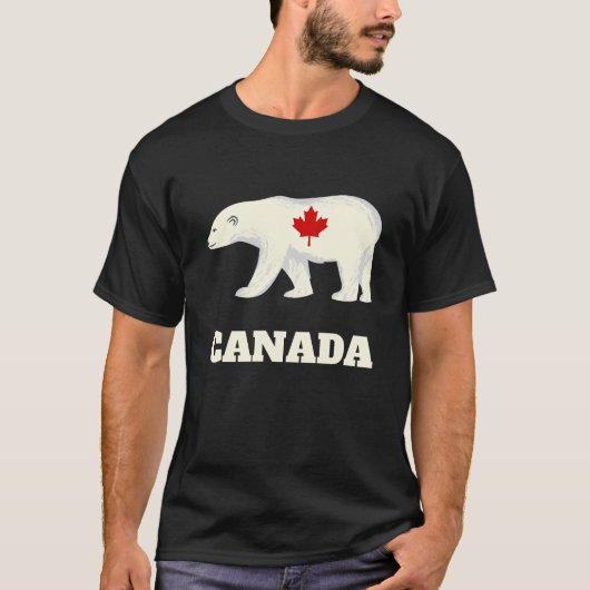 Canada Eisbär Patriotismus Stärke Ahornblatt T-Shirt (Vorderseite)