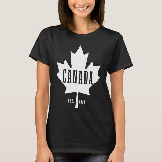 Canada Est 1867 Maple Leaf Canadian Flag Pride Roo T-Shirt (Vorderseite)