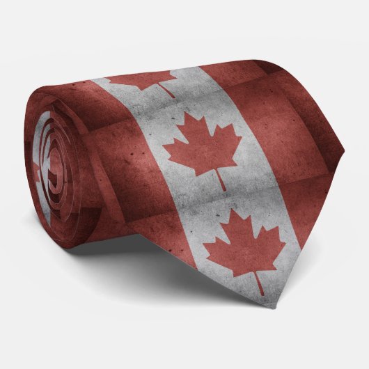 Canada Flag Ahornblatt Vintag Look Krawatte (Gerollt)