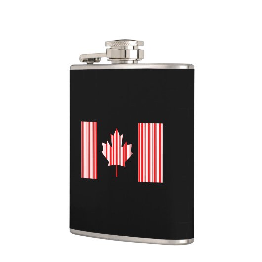 CANADA FLAG BAR CODE Kanadischer Strichcode Flachmann (Links)