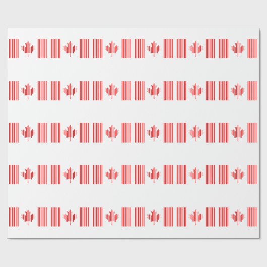 CANADA FLAG BAR CODE Kanadischer Strichcode Geschenkpapier (Flach)