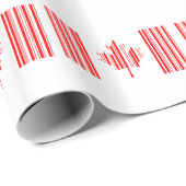 CANADA FLAG BAR CODE Kanadischer Strichcode Geschenkpapier (Rolleneckpunkt)