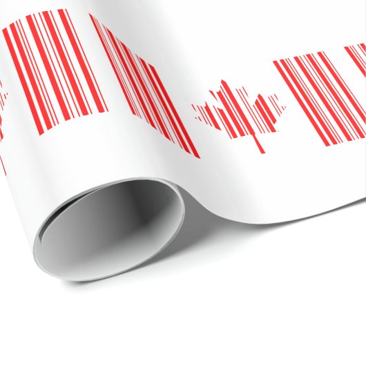CANADA FLAG BAR CODE Kanadischer Strichcode Geschenkpapier (Rolleneckpunkt)