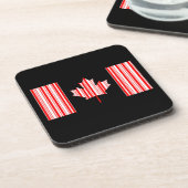 CANADA FLAG BAR CODE Kanadischer Strichcode Untersetzer (Linke Seite)