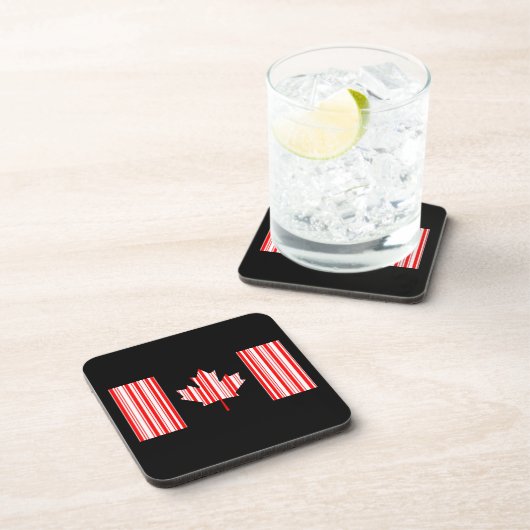 CANADA FLAG BAR CODE Kanadischer Strichcode Untersetzer (Rechte Seite)