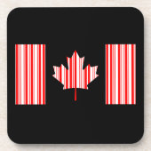 CANADA FLAG BAR CODE Kanadischer Strichcode Untersetzer (Vorderseite)