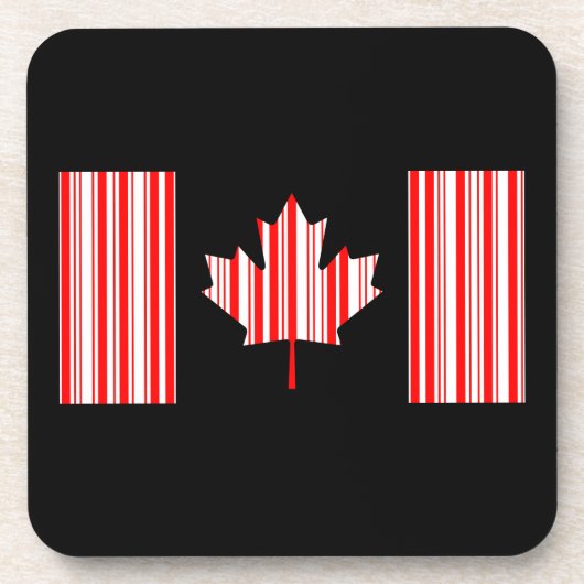 CANADA FLAG BAR CODE Kanadischer Strichcode Untersetzer (Vorderseite)