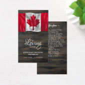 Canada Flag Beileid Memorial Funerary Prayer Card (Schreibtisch)