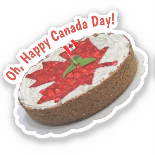 Canada Flag Cake Maple Leaf Aufkleber (Vorderseite)