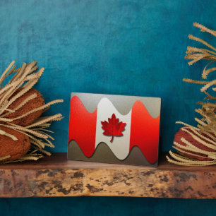 Canada Flag Chrome von Shirley Taylor Fotoplatte