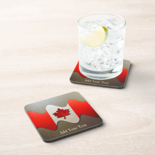 Canada Flag Chrome von Shirley Taylor Getränkeuntersetzer