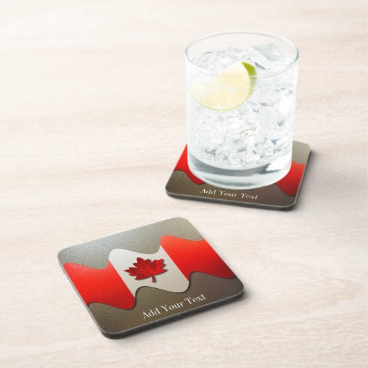 Canada Flag Chrome von Shirley Taylor Getränkeuntersetzer (Rechte Seite)