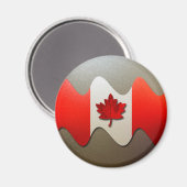 Canada Flag Chrome von Shirley Taylor Magnet (Vorderseite/Rückseite)
