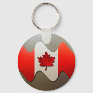 Canada Flag Chrome von Shirley Taylor Schlüsselanhänger