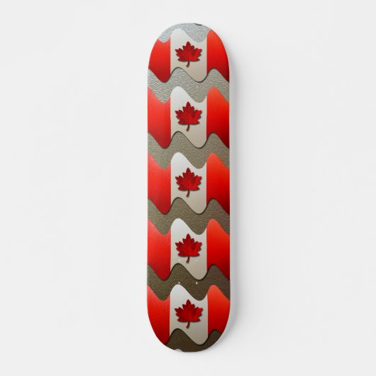 Canada Flag Chrome von Shirley Taylor Skateboard (Vorne)