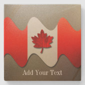 Canada Flag Chrome von Shirley Taylor Steinuntersetzer (Vorderseite)