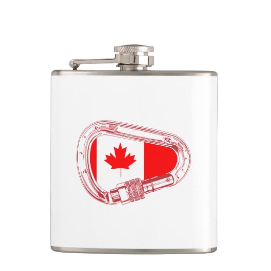 Canada Flag Climbing Carabiner Flask Flachmann (Vorderseite)