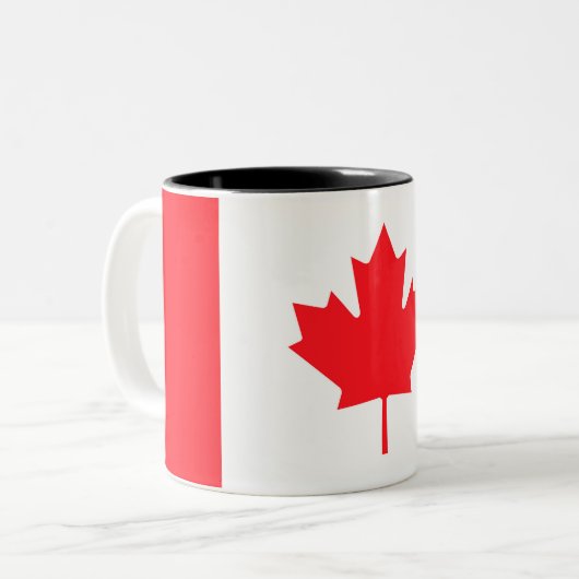 Canada Flag Custom Mug - Flag of canada Zweifarbige Tasse (Vorderseite Links)