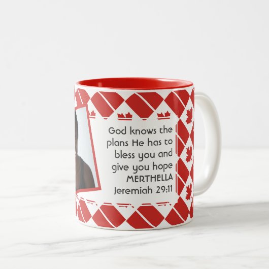 CANADA FLAG Foto Vorlage Fügen Sie Ihren Text JER  Zweifarbige Tasse (VorderseiteRechts)