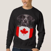 Canada Flag German Shorthaired Pointer Dog In Pock Sweatshirt (Vorderseite)