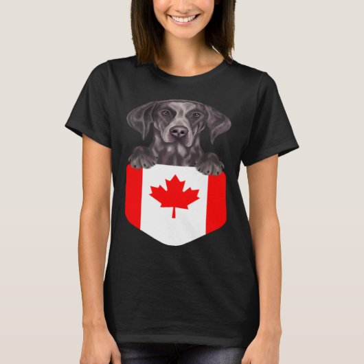 Canada Flag German Shorthaired Pointer Dog In Pock T-Shirt (Vorderseite)
