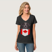 Canada Flag German Shorthaired Pointer Dog In Pock T-Shirt (Vorderseite Vollansicht)