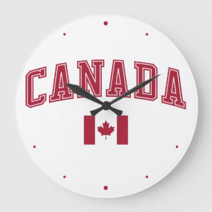 Canada + Flag Große Wanduhr