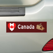 Canada Flag Heart + Map Autoaufkleber (Auf Auto)