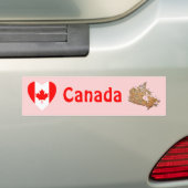 Canada Flag Heart + Map Autoaufkleber (Auf Auto)