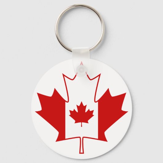 Canada Flag in Maple Leaf - White Schlüsselanhänger (Vorderseite)