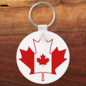 Canada Flag in Maple Leaf - White Schlüsselanhänger (Vorderseite)