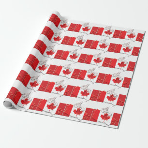 CANADA FLAG   Kanadische Karte   Ahornleaf Geschenkpapier