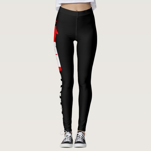 Canada Flag Leggings - Maple Leaf Design (Vorderseite)