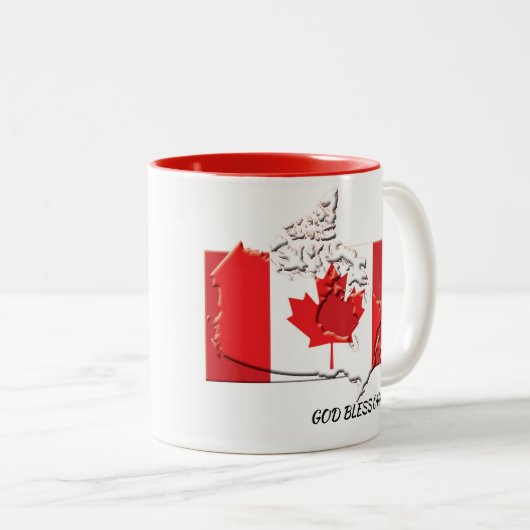 CANADA FLAG MAP Scripture Customized Patriotic Zweifarbige Tasse (VorderseiteRechts)