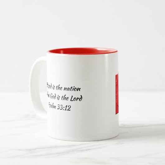 CANADA FLAG MAP Scripture Customized Patriotic Zweifarbige Tasse (Vorderseite Links)