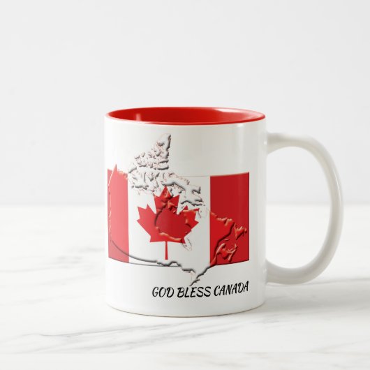 CANADA FLAG MAP Scripture Customized Patriotic Zweifarbige Tasse (Rechts)