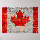 Canada flag on a brick wall poster (Vorne)
