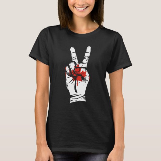 Canada Flag Piece Sign Canadian T-Shirt (Vorderseite)